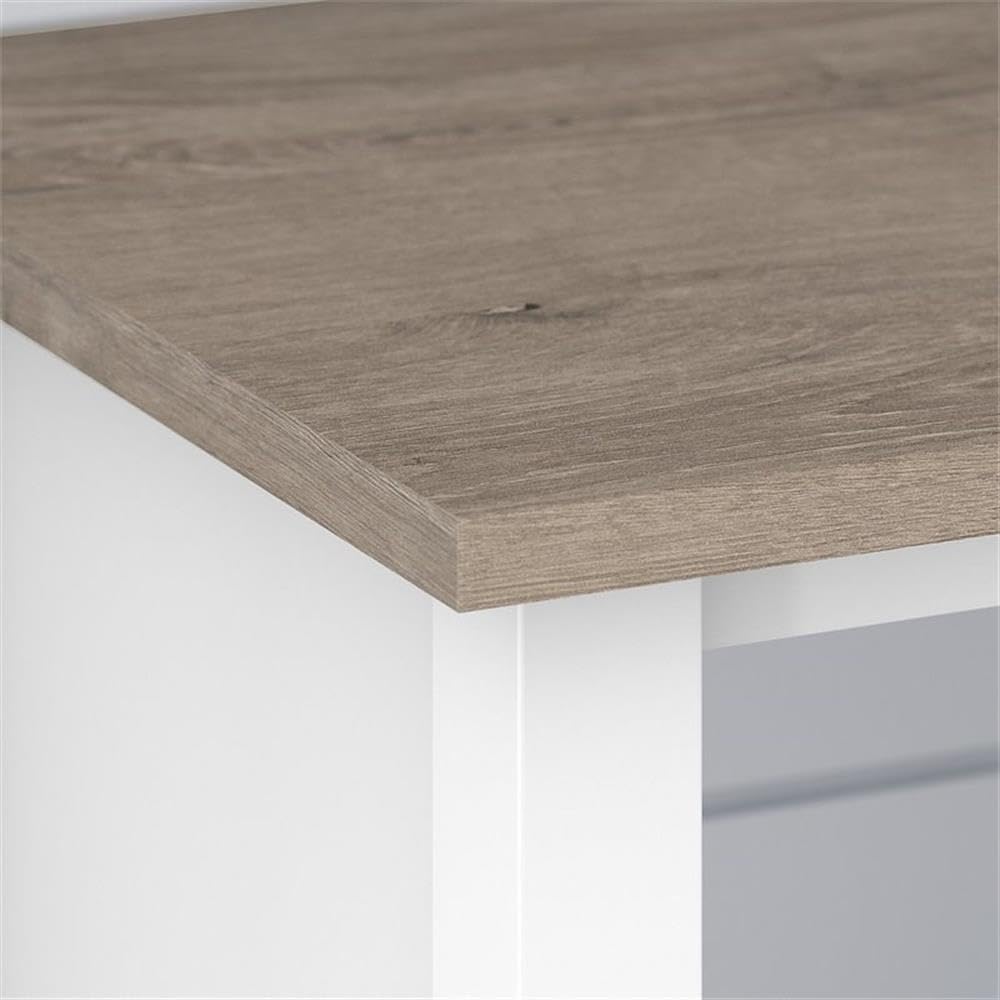 Bush Furniture Mayfield 6 Cube Bookcase in Pure White and Shiplap Gray | Storage for Home Office Workspace