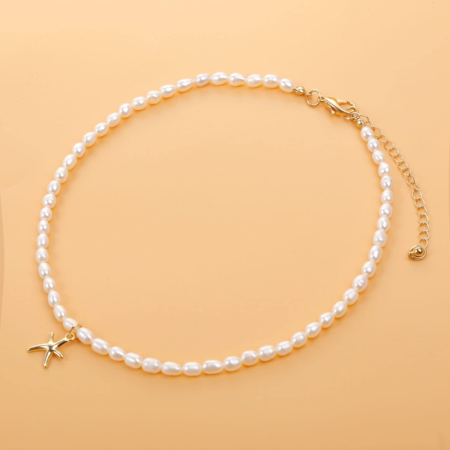 wgoud Natural Freshwater Pearl Beaded Choker Necklace for Women Teen Girls, Trendy Boho Handmade Beads Summer Fun Necklaces Jewelry Gifts (Necklace E)