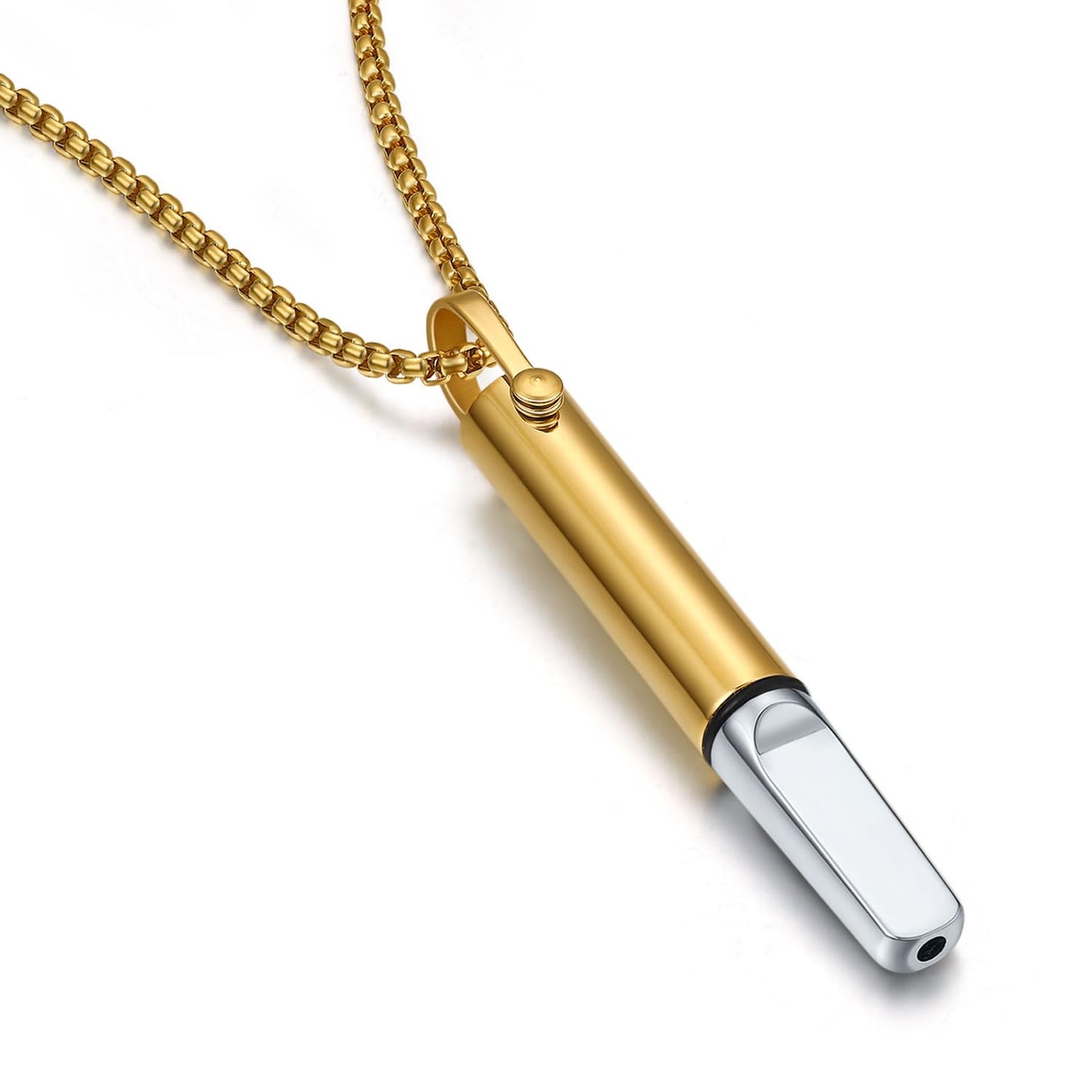 Exqele Breathing Necklace for Mindful Breathe Habit Aid and Anxiety Relief Breathlink Quit Smoking Smokeless Inhalers for Adult (Gold)