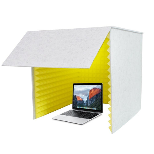 Morimoe Foldable Recording Booth with High-Density Foam, Small Music Recording Studio for Home Studio, Recording Shield, Soundproof for Recording, Working, Live Streamer, Podcasting (Yellow)