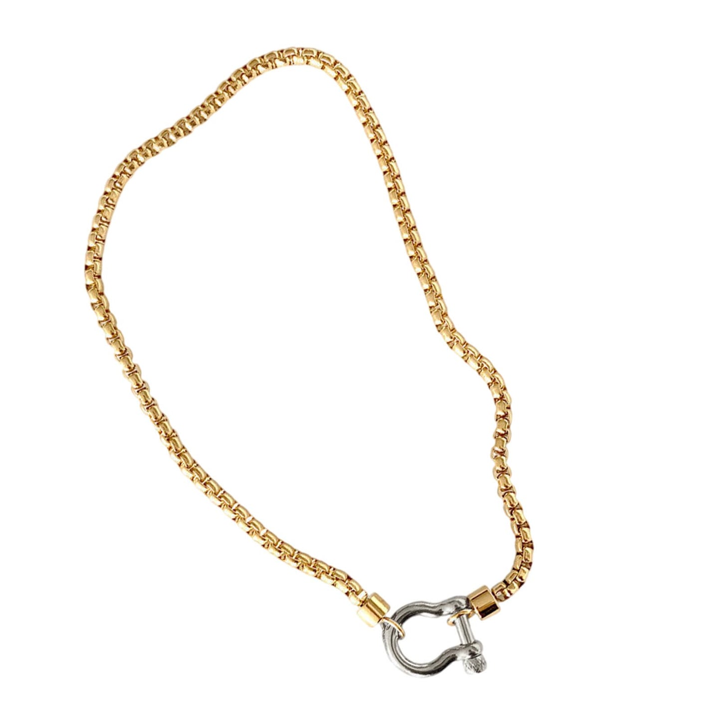 jiingekk Stainless Steel Carabiner Clasp Necklace Sturdy Versatile Fashion Accessory for Daily Wear and Travel Stylish Outfits