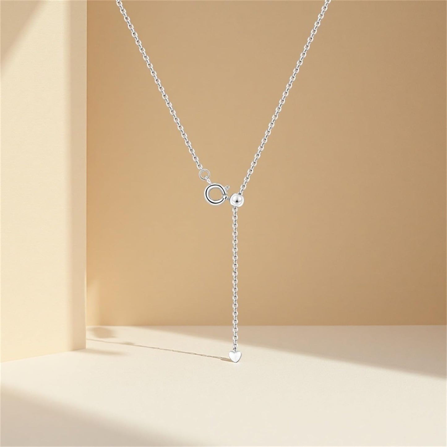 MISEFF 925 Sterling Silver Fashion Pendant Necklace for Women，Fashion Jewelry, 18K Gold Plated， Advanced Retro Series Link Chains ，Basic Multifunctional Accessories Suitable for Multiple Occasions and Daily Wear (Love sliding chain)