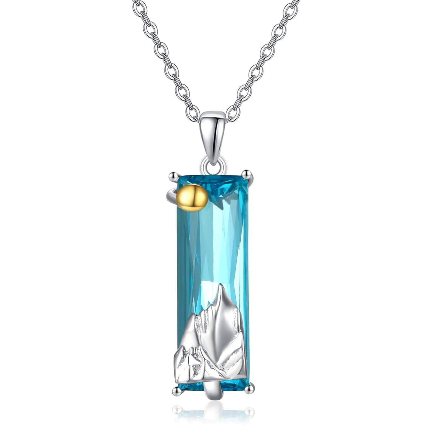 AENEAS Valentines Day Gifts for Women Her Mountain Necklace for Women 925 Sterling Silver Crystal Nature Jewelry Gift for Skiers Hikers Campers Climbers and Nature Lovers
