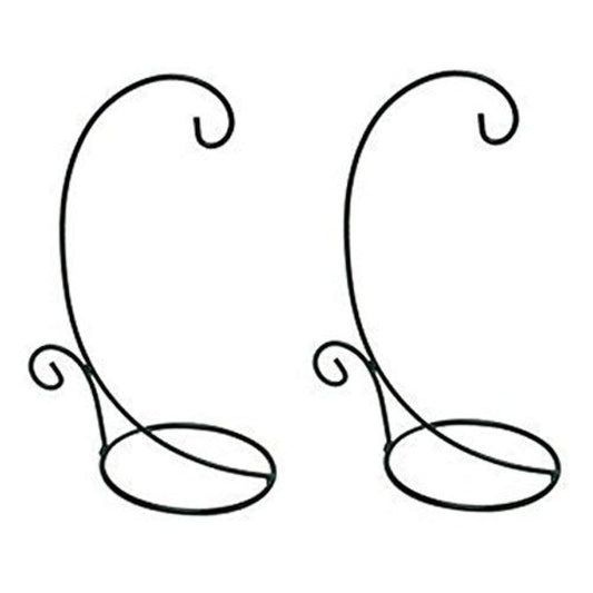 Morning View 2 Pack Ornament Display Stand for Hanging Glass Iron Hanging Stand Rack Holder for Hanging Glass Globe and Home Wedding Globe Air Plant Terrarium Witch Ball Christmas Ornament 11.5 Inch High (Black)