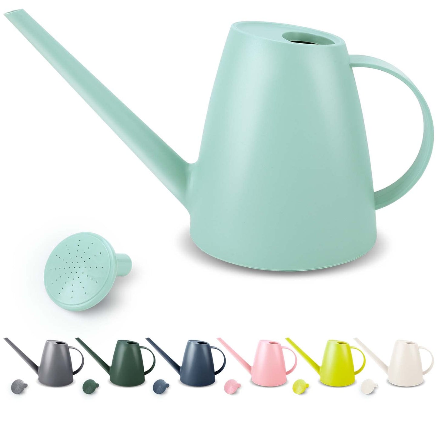 Watering Can for Indoor and Outdoor Plants - Long Spout Water Can for Garden, Flower, House Plants - 1.8L/1/2 Gallon (Green)