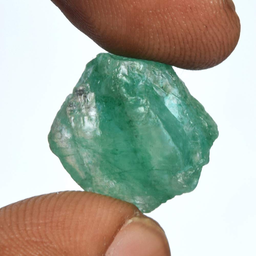 GEMHUB Loose Rough Emerald Green Gemstones for Jewelry Making 11.50 Ct Crystals and Healing Stones | Rough Emerald Gem Stones