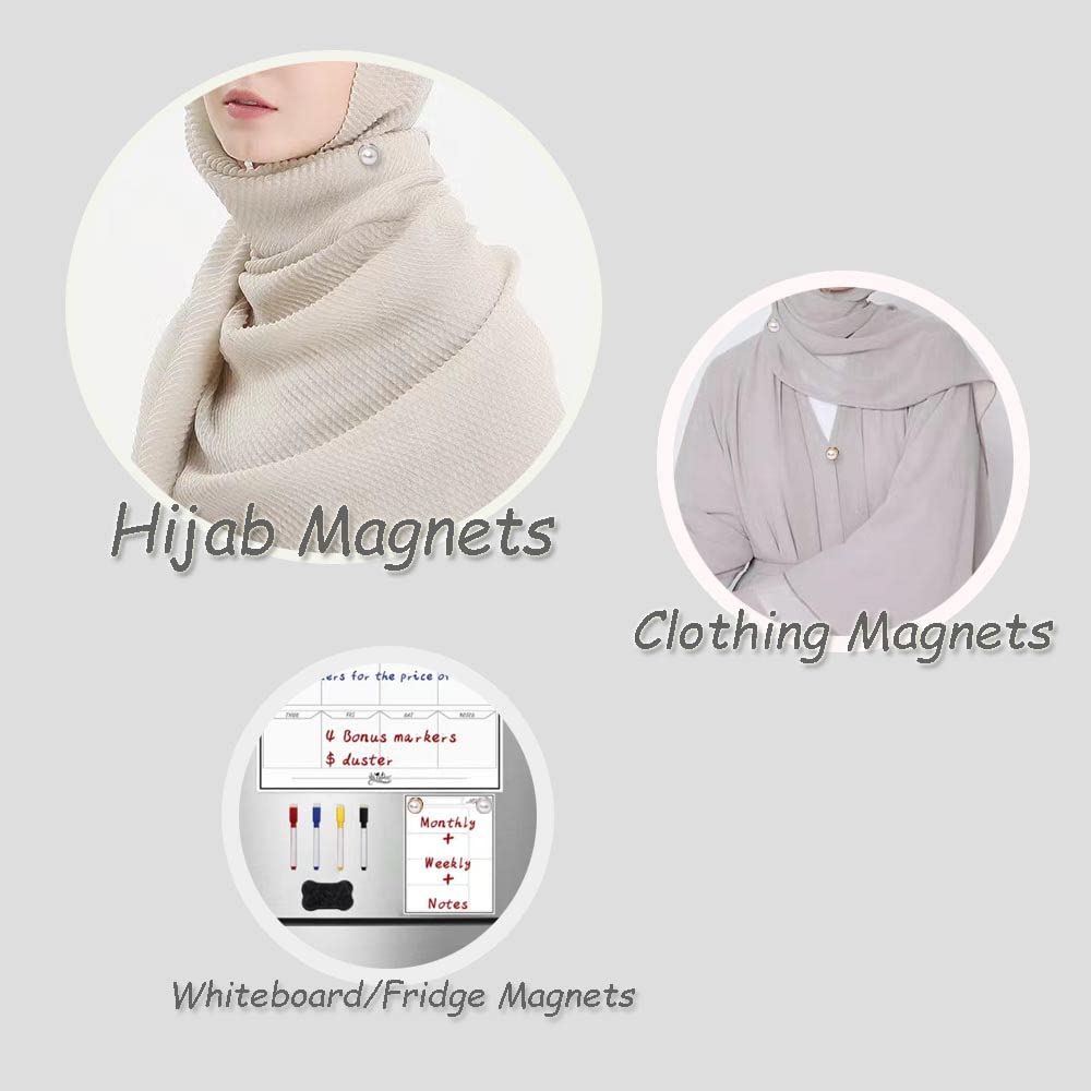 Strong Pearl Safety Magnetic Hijab Pins for Clothes Scarves Niqab Magnet for Women Girls