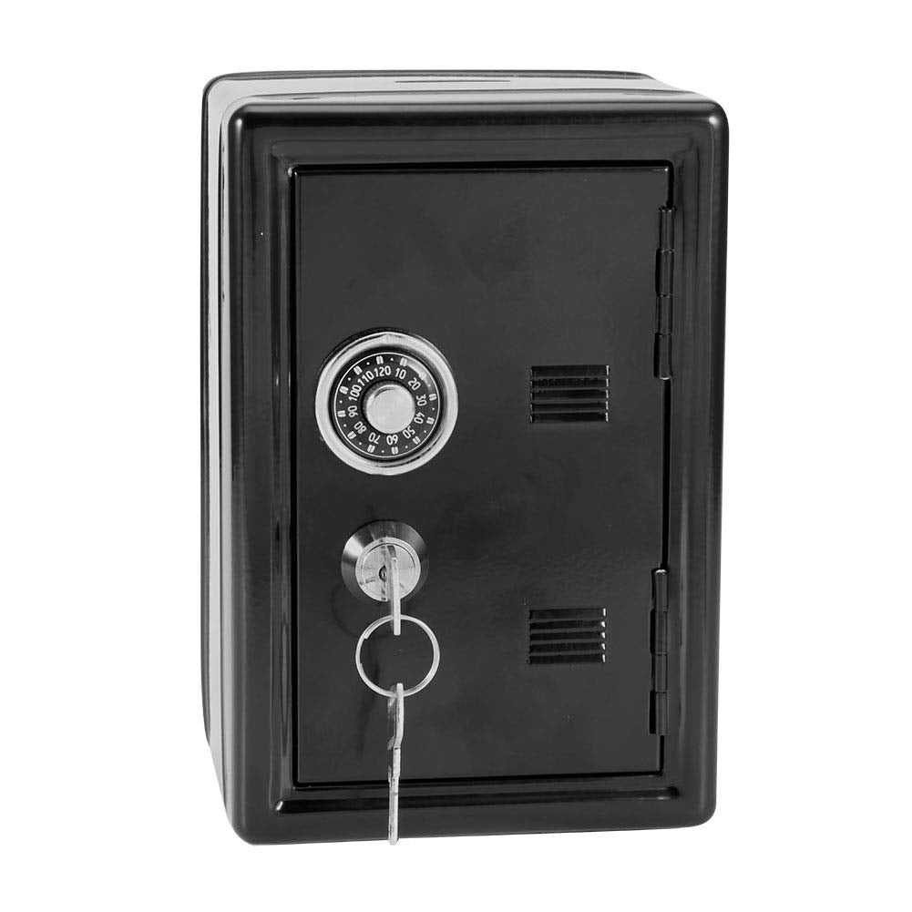 Joyzan Metal Piggy Bank, Mini Safe Coin Cash Locking Box Kid Money Saving Locker with 2 Keys Small Change Storage Jar Desktop Password Code Pot Saver Combination Lock Children Boys Girls Birthday Gift