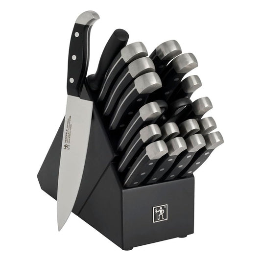 HENCKELS Premium Quality Statement 20-Piece Knife Set with Block and Knife Sharpener, Razor-Sharp, German Engineered Knife Informed by over 100 Years of Masterful Knife Making, Black Block