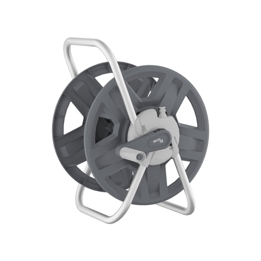 YESTAR Water Hose Reel Cart, Holds 60-80 Ft of 5/8 Inch Hose, Grey Wall Mounted Garden Hose Cart, Portable Hose Reel for Convenient Storage and Watering