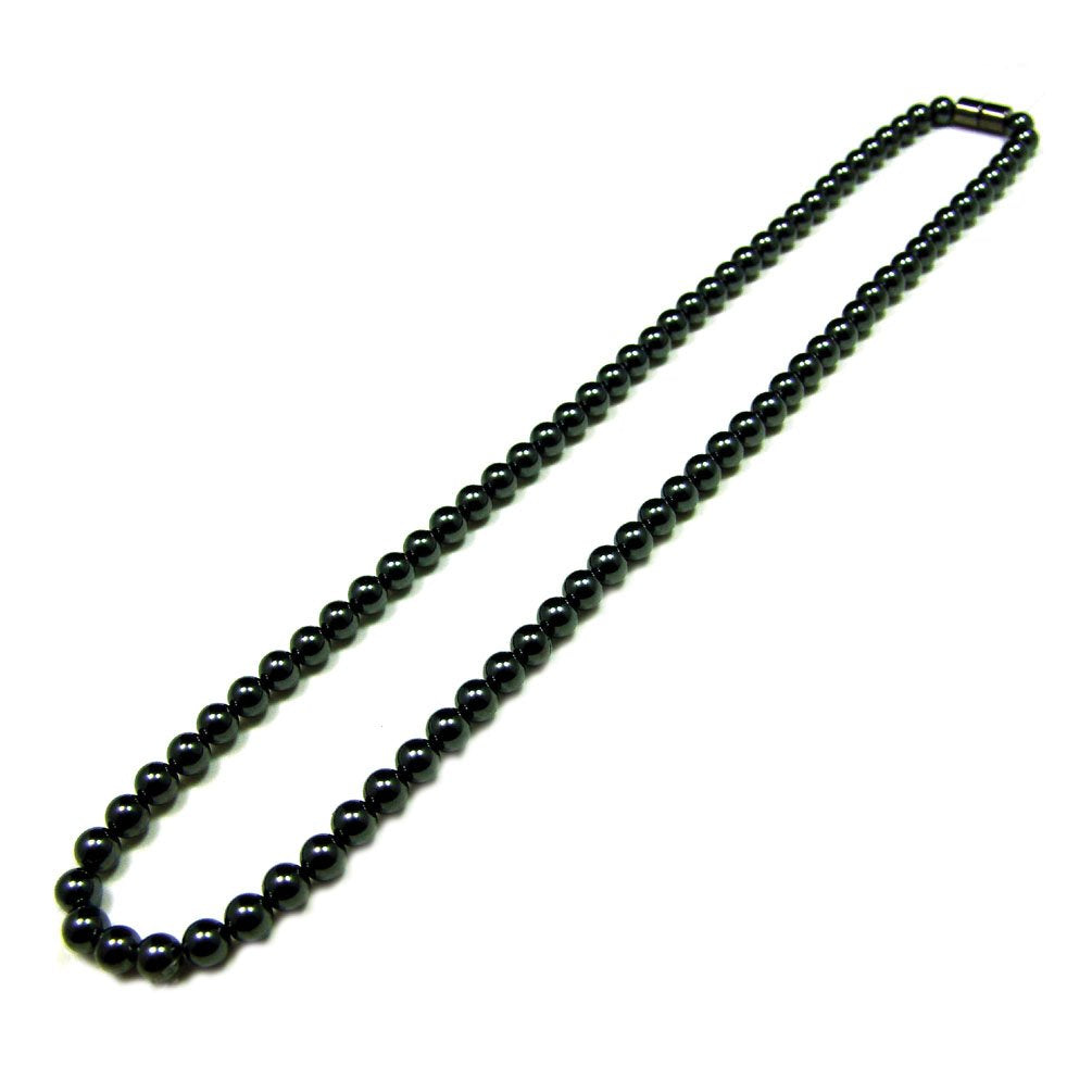Accents Kingdom Men's Magnetic Hematite Therapy & Healing Stone with Round Beads Necklace, 18"