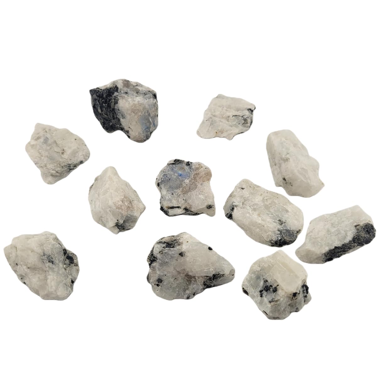 3-5Pcs Moonstone Natural Raw Crystals 1''-2'' Rough Stones Rocks for Tumbling Polishing Cabbing Gemstones Crystals and Healing Stones for Wicca Reiki,Fountian Rocks for Decorations (Moonstone)