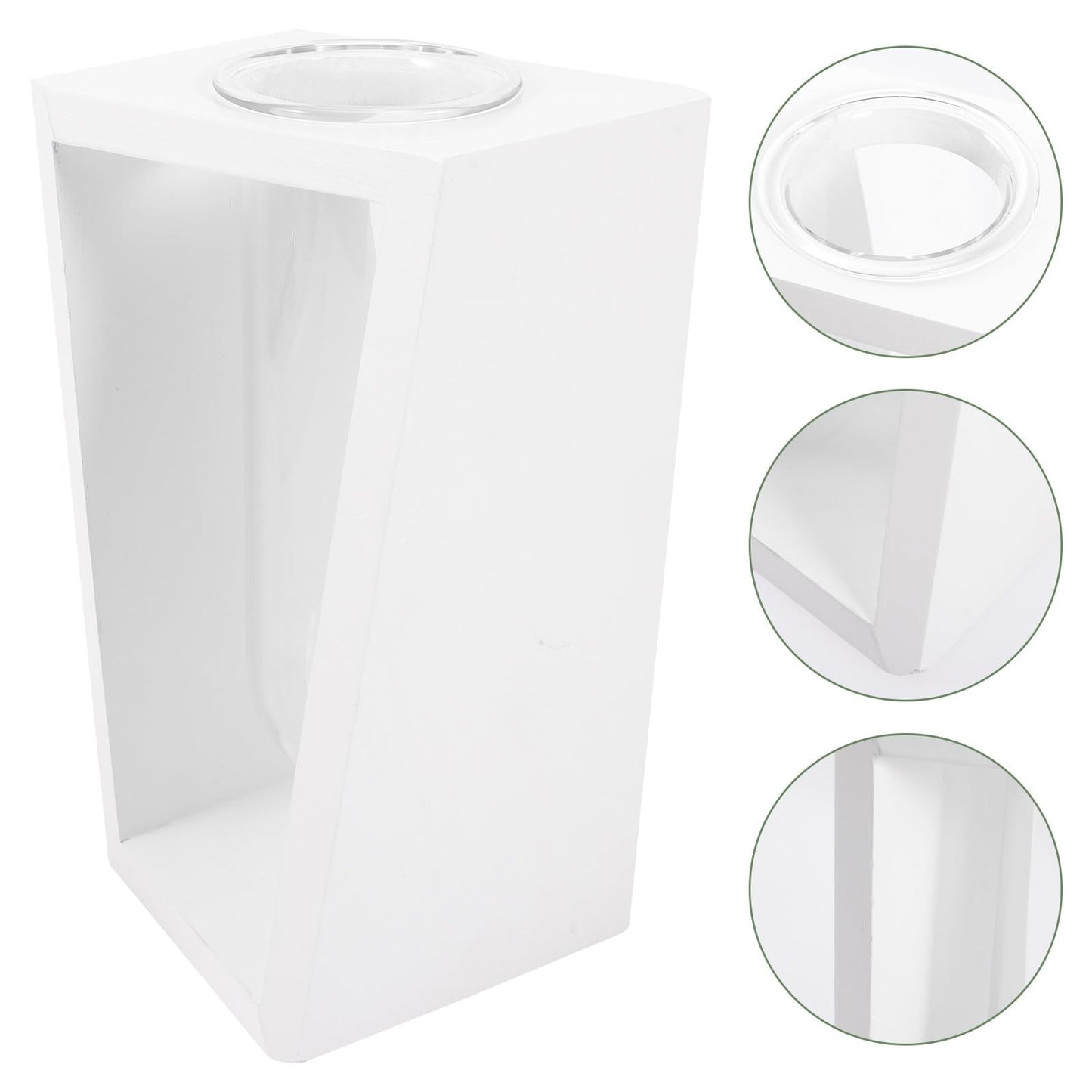YARNOW Test Tube Plant Vase with White Wood Rack, Glass Hydroponic Propagation Tubes for Indoor Water Culture, Small Terrarium Holder for Home and Office Décor