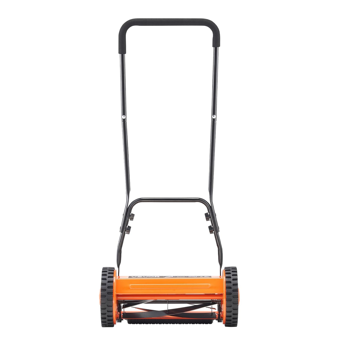 VEVOR Push Reel Lawn Mower 14 inch, 5 Blades Manual Push Mower No Motor, 0.6-1.75 in Adjustable Cutting Height, Walk-Behind Lawn Mowers with Grass Catcher Bag for Green Lawns, Driveways, Courtyards