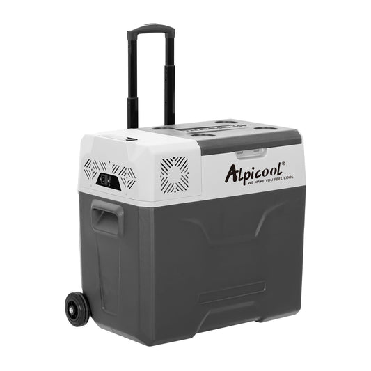 Alpicool ECX40 Portable Refrigerator 42 Quart(39.3 Liter) with Trolley Mini Fridge Freezer for Driving, Travel, Fishing, Outdoor -12/24V DC