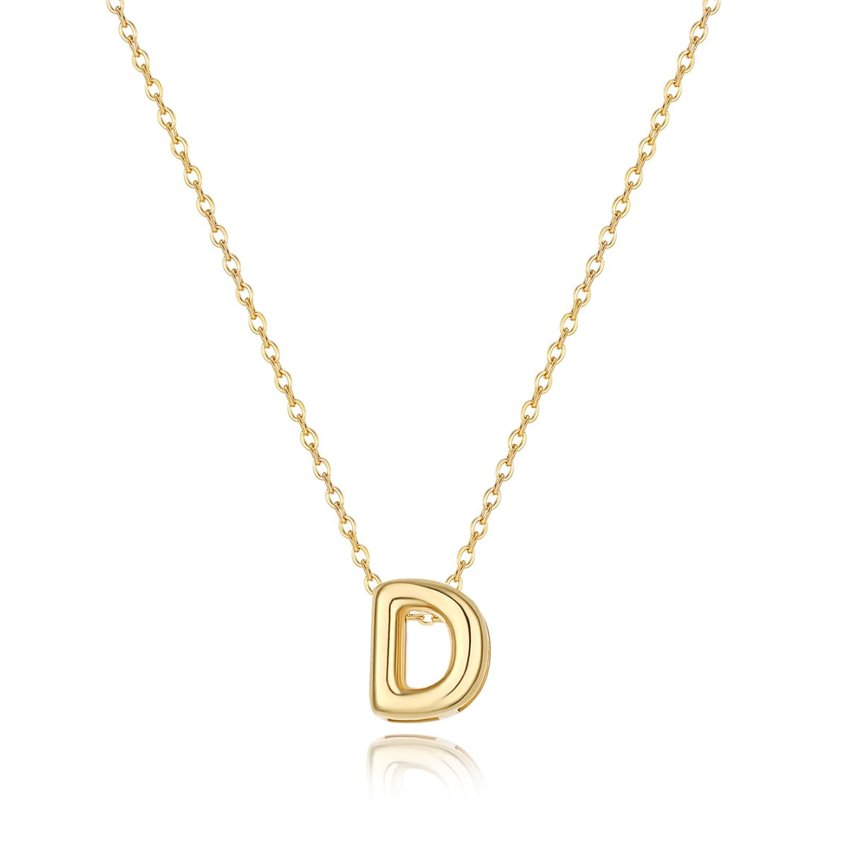 CUEZIY 14K Gold Plated Bubble Letter Necklace Initial Necklaces for Women Dainty Personalized Charm Pendant Name Necklace Cute Non Tarnish Fashion Accessories Teen Gift Trendy Stuff Jewelry Gifts