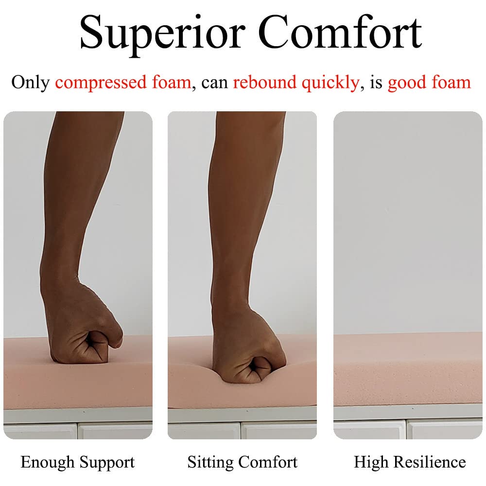 Saula 30 x 14 Inch Piano Bench Cushions for Indoor Furniture with Ties Non Slip Kitchen Dining Room Bench seat Cushion for Shoe Storage Ottoman Window Settee Pad, Gray