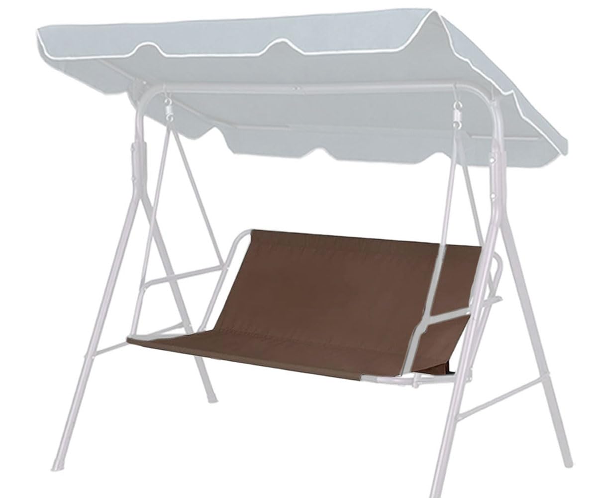 Swing Seat Replacement Cover, 600D Oxford Heavy Duty Waterproof Patio Bench Cover for Outdoor Porch Garden Yard 2/3 Seat Swings Chair(58.3"x19.6"x19.6", Coffee)