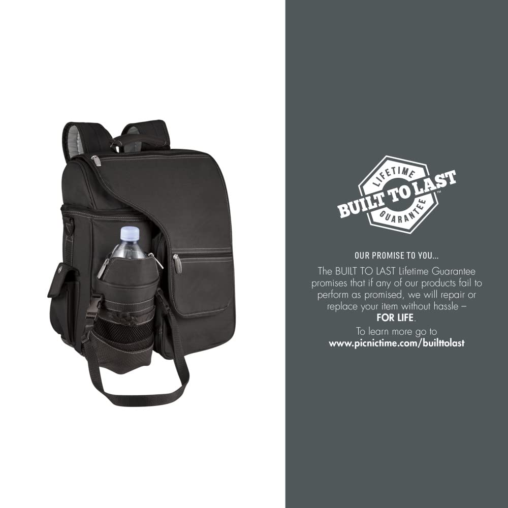 PICNIC TIME NCAA West Point Black Knights Turismo Backpack Cooler with Water Bottle Carrier - Soft Cooler Backpack - Travel Cooler Bag