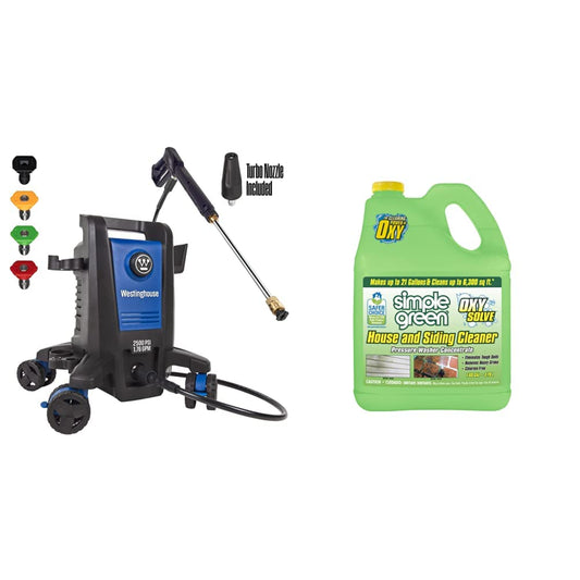 Westinghouse ePX3500 Electric Pressure Washer (2500 PSI) and Oxy Solve House and Siding Pressure Washer Cleaner (1 Gal.)