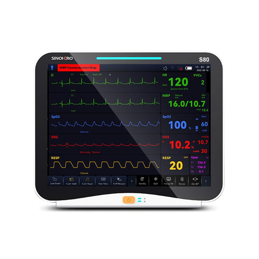SINOHERO Veterinary Monitor 10.1'' Multi-Parameter Touch Screen Pet Monitor for Cat, Dog,Cow,Pig,Horse and Other Animals (Standard Version with ETCO2)