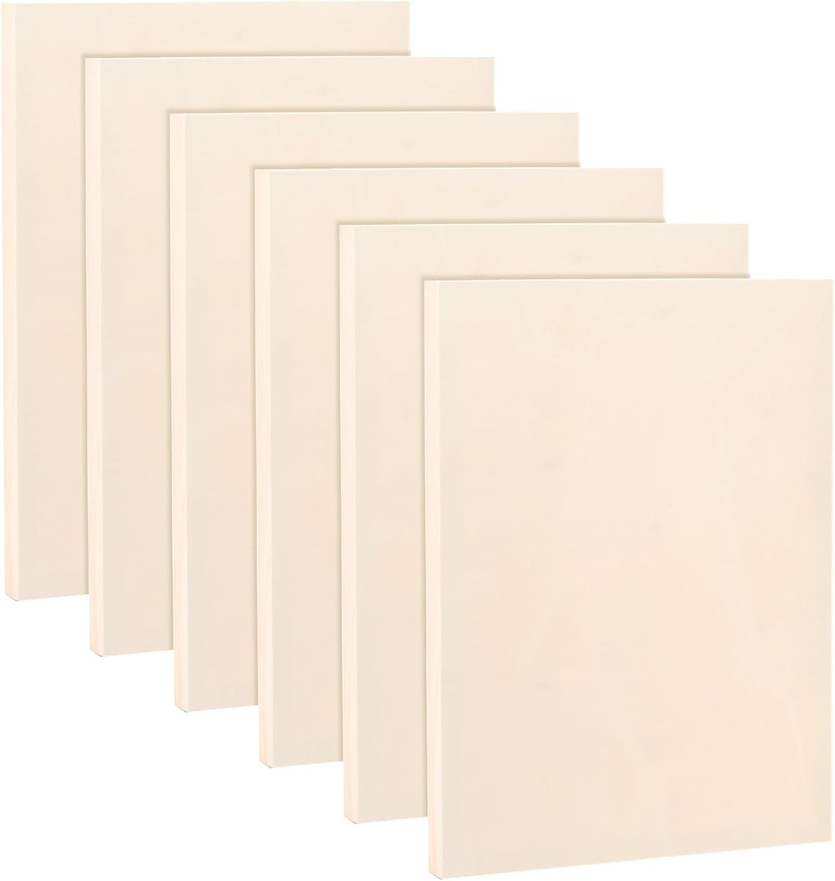 Frcctre 6 Pack 9 x 12 Inch Wood Canvas Panels, Unfinished Wooden Canvas Boards Wood Cradled Painting Panel Boards for Pouring, Art, DIY Crafts, Burning