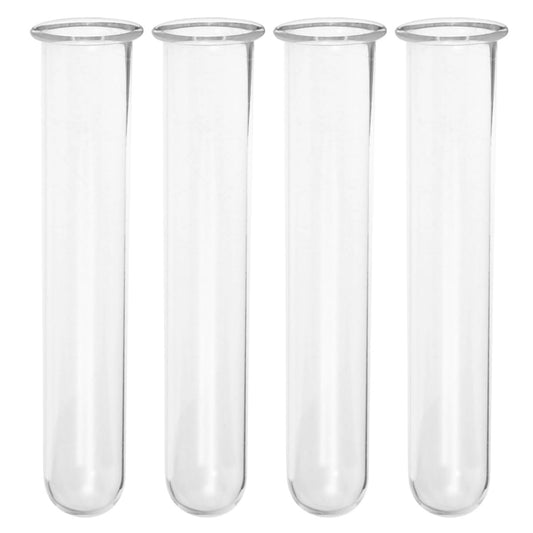 INOOMP Glass Test Tube Vases Hydroponic Plant Holders 2.5X3X18Cm Borosilicate Glass Propagation Tubes for Wall Terrarium and Home Décor 4pcs Set