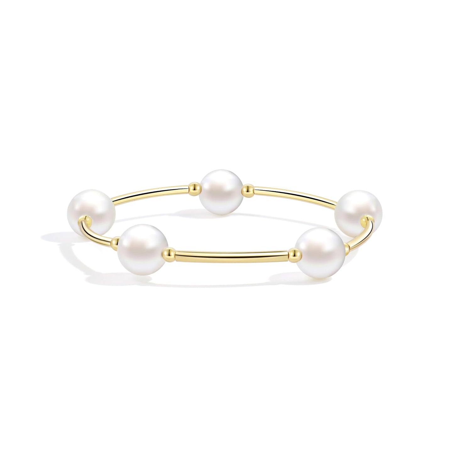 Elegance 11 designs Blessing Bracelet 10mm Crystal White Pearl Bracelet Dainty Gold Tube For Women Simple Bridal Gifts For Friends And Loved