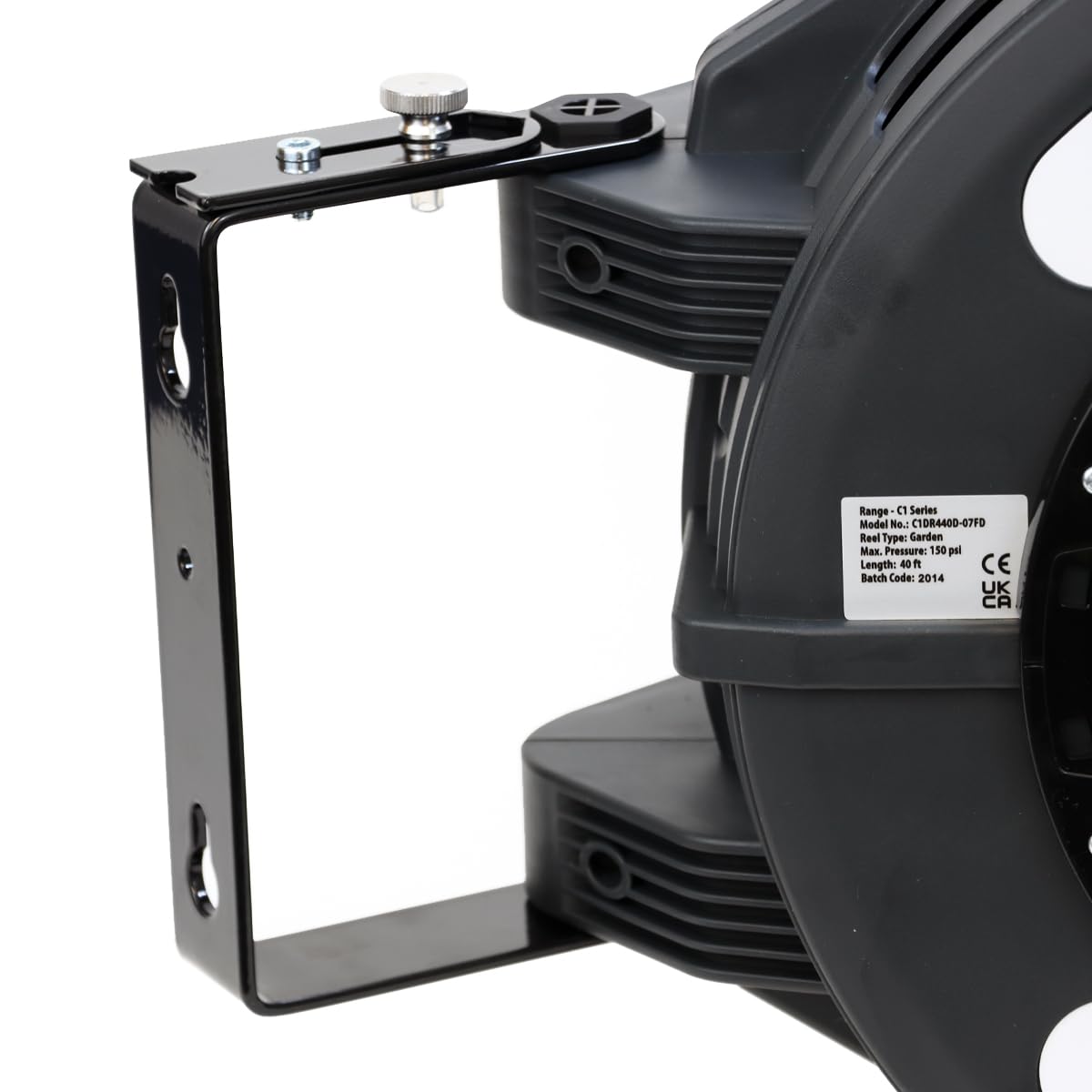 Macnaught C1 Series Retractable Garden Hose Reel, 40 Ft Water Hose Reel Heavy Duty Retractable Hose with Metal 180° Swivel Rotation Bracket for Wall Mount - Gray