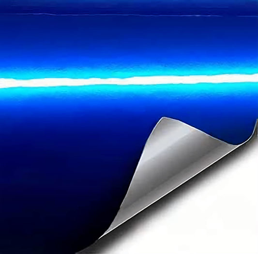 VVIVID XPO Gloss Liquid Metal Dark Blue Vinyl Car Wrap Adhesive Film (50ft x 5ft (Full Car Wrap Roll))