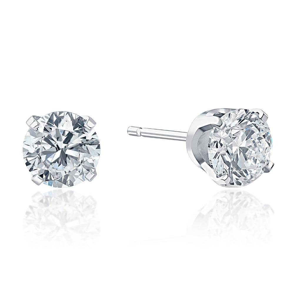 Pompeii 1 Carat (ctw) Diamond Studs in 14k White Gold Lab Grown (HI,VS)