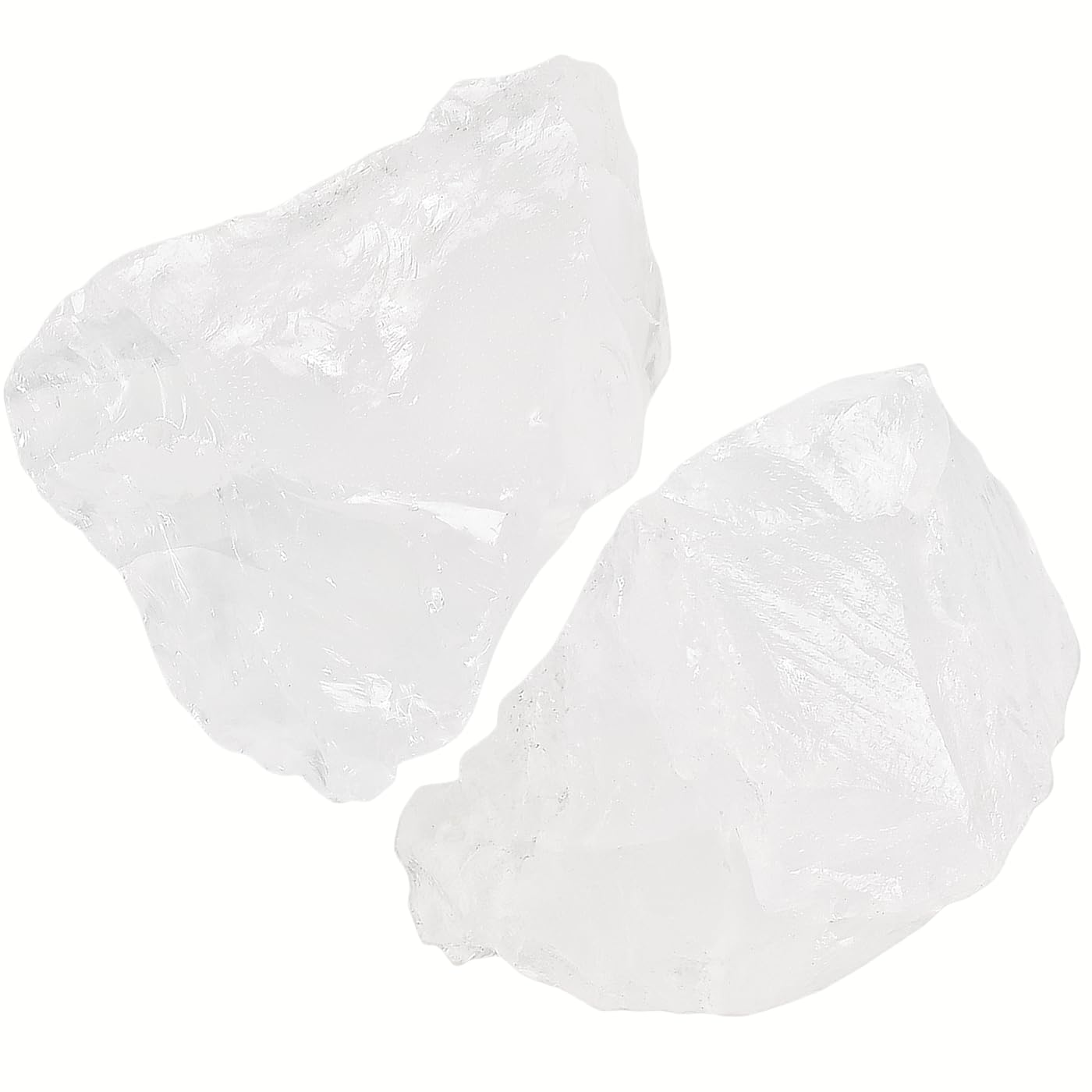 NUKAYAI 2Pcs Clear Quartz 1.8-2.2" Large Raw Crystals Natural Healing Stones Rough Rocks Clear Quartz Crystal for Polishing Wicca Reiki Decoration Tumbling DIY Wire Wrapping Rock Gifts