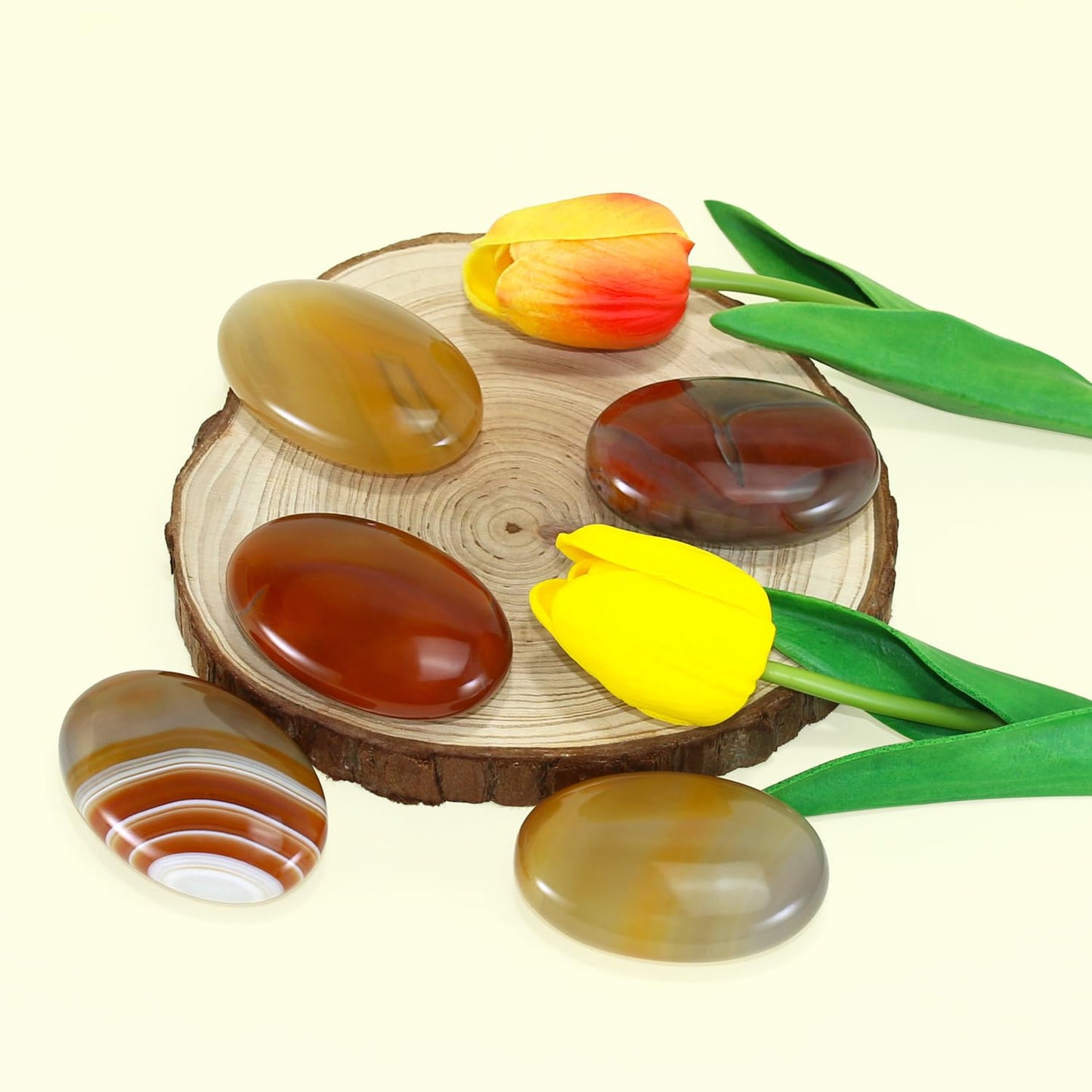 Nvzi Carnelian Crystal Palm Stone, Worry Stones, Crystals and Healing Stones, Polished Rocks, Natural Gemstones, Chakra Stones for Healing Crystals Daily Use