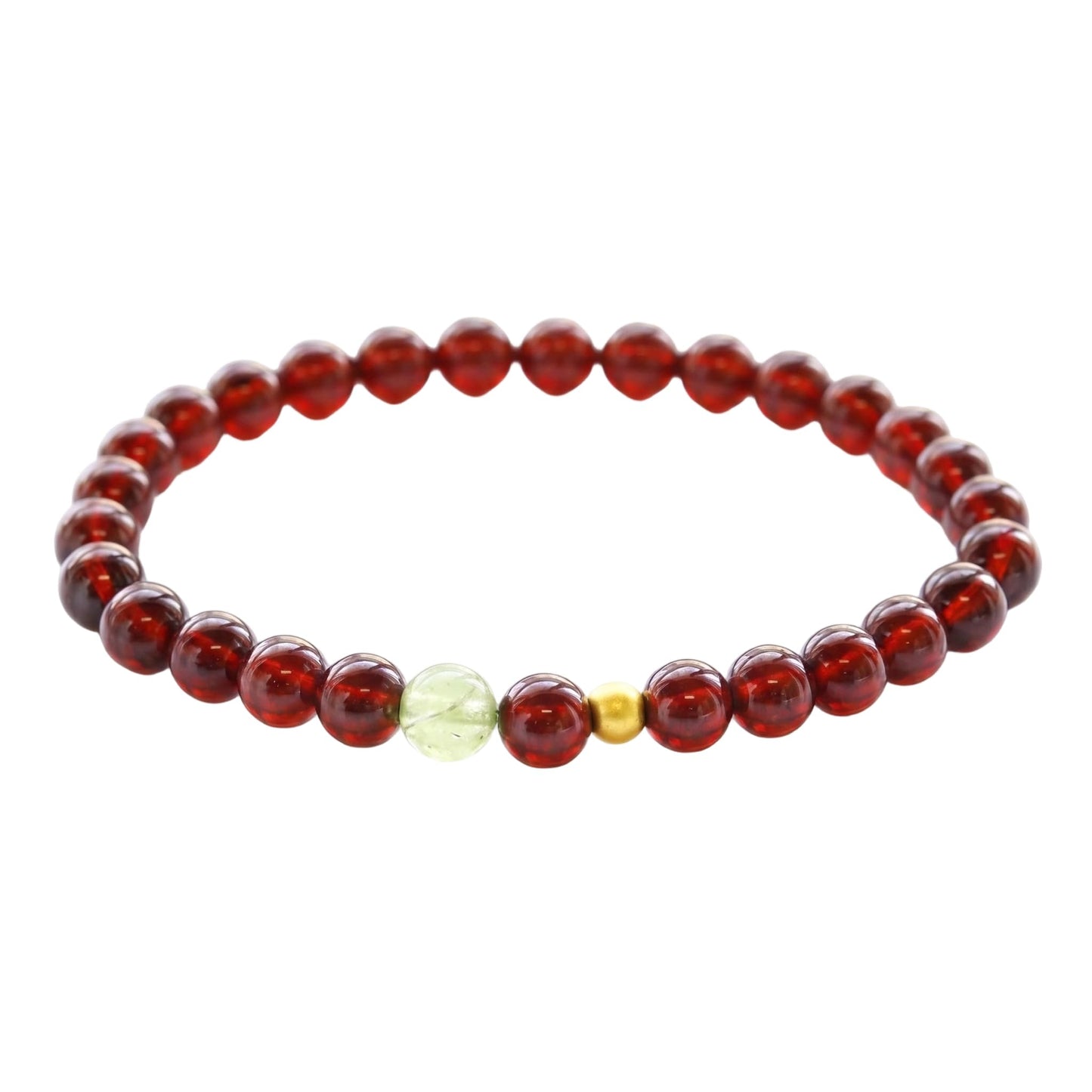 CNYTPE Garnet Bracelet for Women – Red Garnet Jewelry, Healing Crystal Bracelet, Handmade Gemstone Jewelry, Symbol of Love, Happiness & Harmony (Garnet + Prehnite Bracelet)