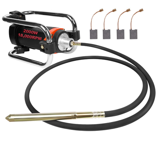 Vohala Concrete Vibrating Tool, 2.6HP 2000W 18,000 RPM Electric Concrete Vibrator Handheld, Portable Construction Insertion Vibrator with 14.75ft Shaft, Ideal for Removing Air Pockets & Smoothing