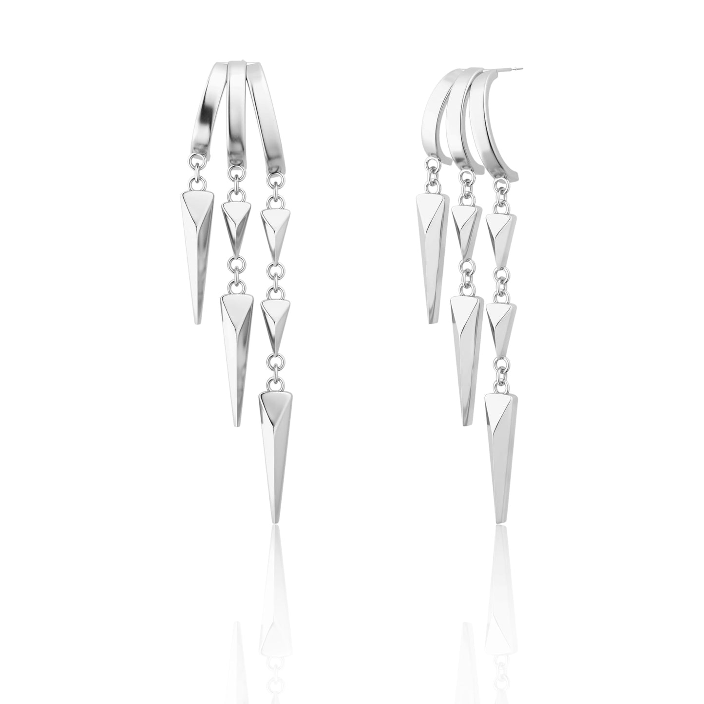 Freekiss Silver Hypoallergenic Stud Dangle Earrings for Women, Dainty Minimalist Long Drop Illusion Huggie Hoop Earrings Set, Simple 925 Sterling Silver Plated Womens Jewelry
