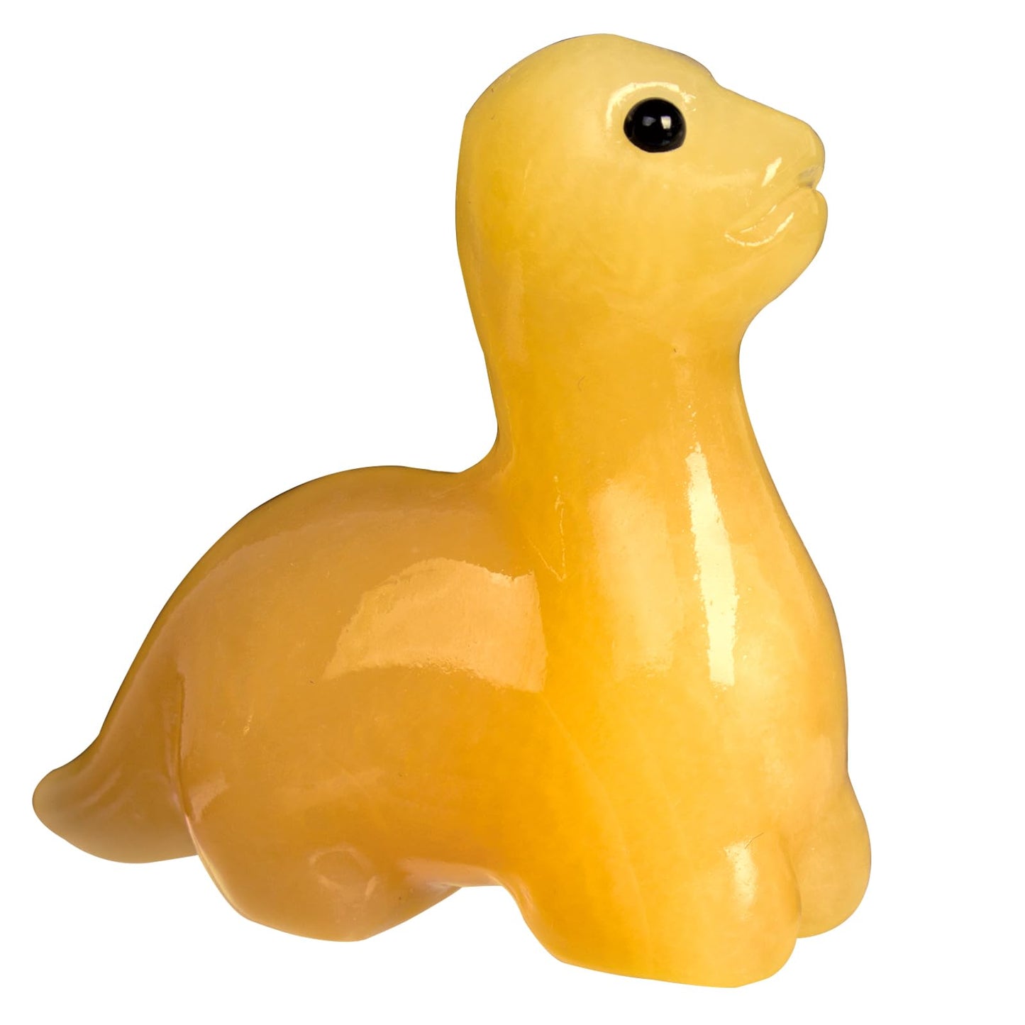 Hguxmcu Hand Carved Yellow Jade Dinosaur Figurine 2 Inch Healing Crystal Statue Realistic Gemstone Animal Sculpture Reiki Energy Decor Lucky Gift for Meditation Collectors