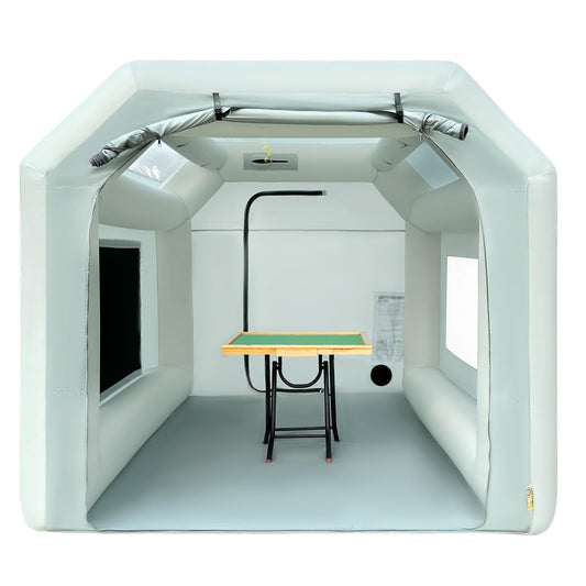 OZIS 10.8x8.2x7.2Ft Inflatable Paint Booth with Blower and Air Filter System Portable Paint Spray Booth for DIY Painting Car Truck Motorcycle Garage Furniture Parts Paint Renovation