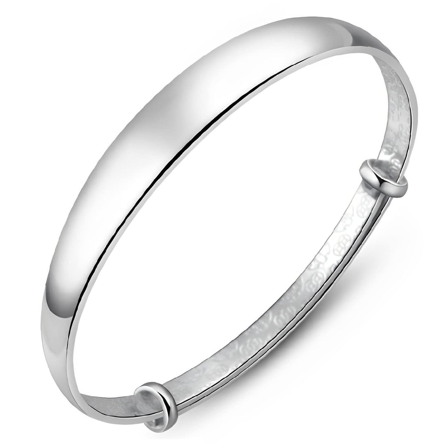 Sterling Silver Bangle Bracelets for Women, Handmade Bracelet for Women, Great Mother Gifts, Mothers Day Gifts (Silver-10)