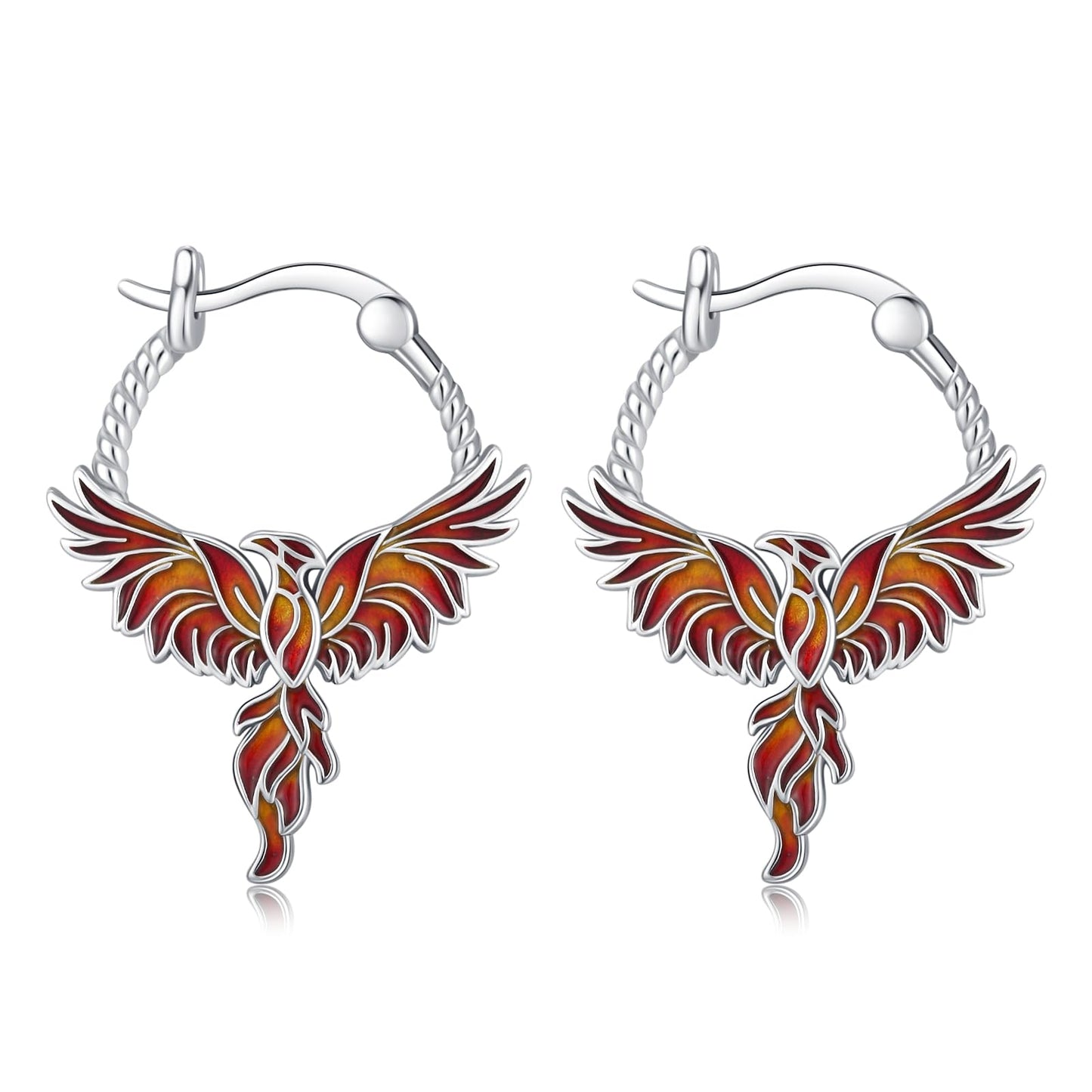 JUSTKIDSTOY Phoenix Earrings for Women 925 Sterling Silver Rising Phoenix Huggie Hoop Earrings Jewelry Graduation Gifts for Wife Daughter Her