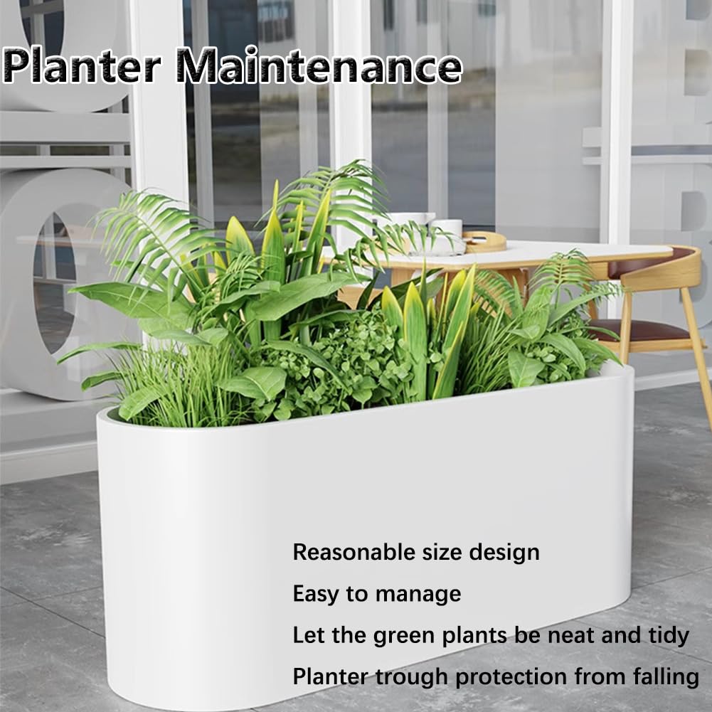 Sions Freestanding Planter Garden Beds, Outdoor Galvanized Planter Raised Garden Boxes, Raised Vegetable Gardens and Balcony Plant Tray Planting Beds,White 80cm*30cm*70cm
