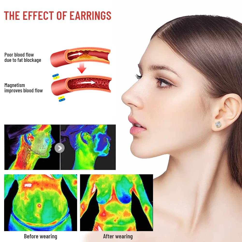 8MM Magnetic Stud Earrings for Men, Non-piercing CZ Studs, Hypoallergenic Stainless Steel Lymphatic Magnetic Earrings,Clip On Earrings For Men