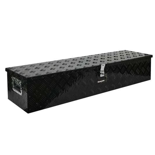 Aluminum Truck Tool Box, Heavy Duty Waterproof Truck Storage Organizer, Pickup Truck Bed RV Trailer with Side Handle, Lock and Keys (Black, 49-INCH)
