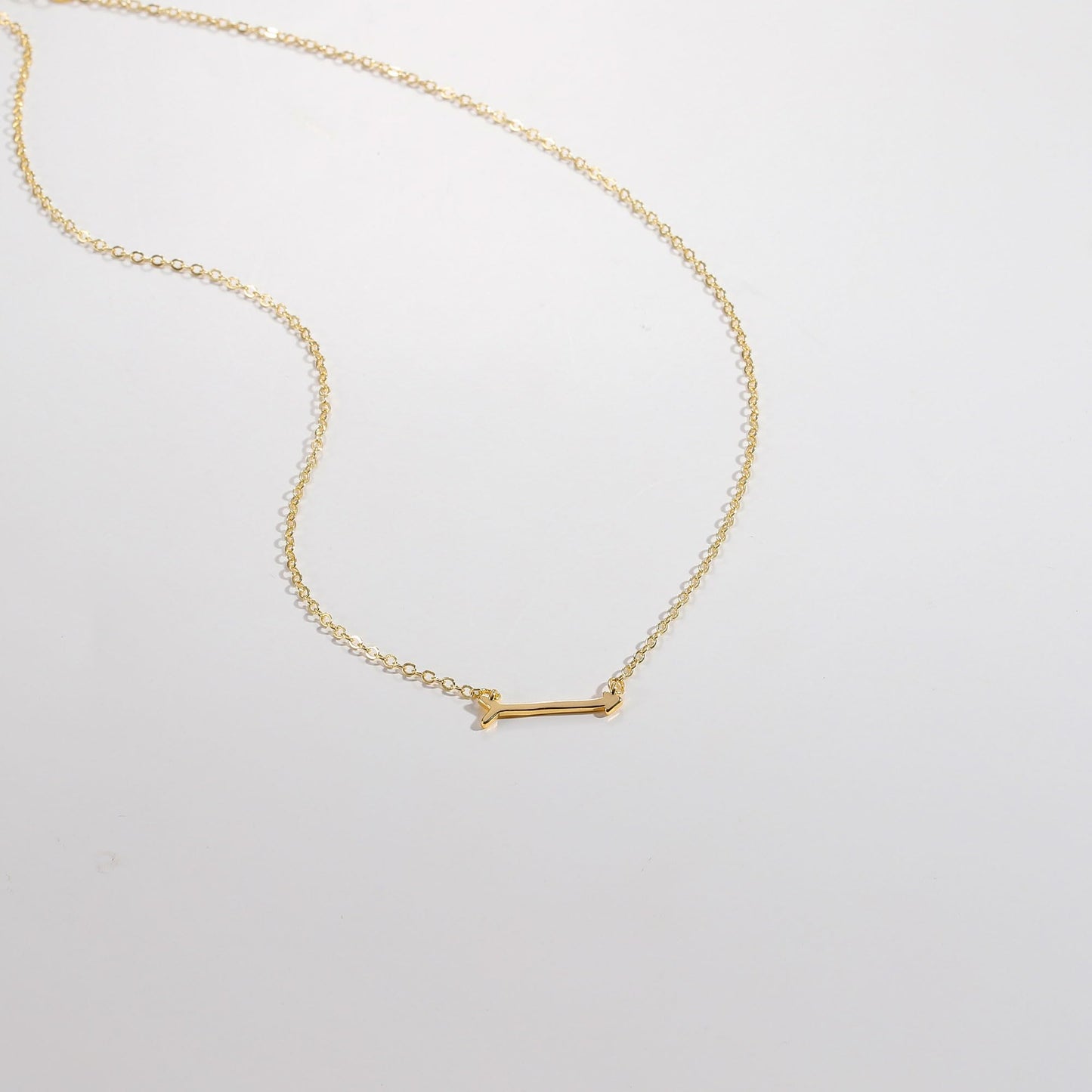 GUOKE Arrow Necklace - 14K Gold Plated Dainty Gold Necklace Simple Jewelry for Women