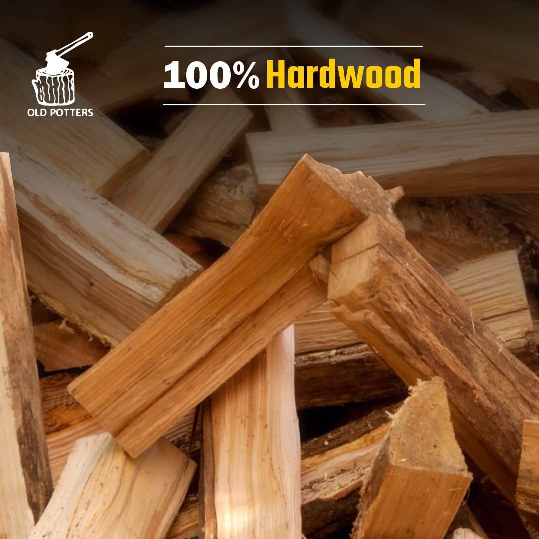 Old Potters Kiln Dried Firewood - Oak, 1100 Cu. in, 16-18 Logs ~ 8" x 2.5" Logs. Cooking Wood for Grilling, Smoking, and Firepits, Oak.