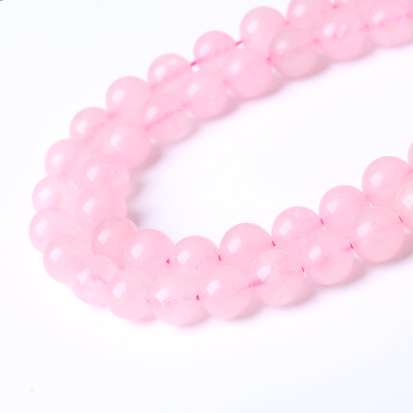 Natural Pink Crystal Beads Gemstone Round Crystal Energy Stone Jewelry Making DIY Bracelet Necklace Jewelry Making 1 Strand 15" 10MM 35PCS