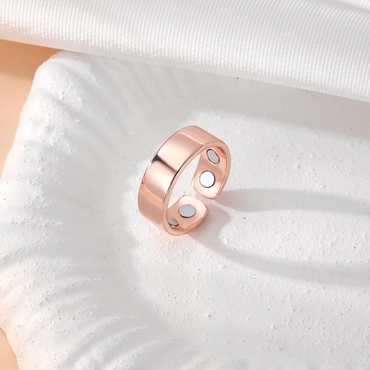2PCS Magnetic Rings for Women Anti Snoring Ring Auvulis Migraine Rings Titanium Ion Magtherapy Lymphatic Drainage Rings Lymph Nodes Acupuncture Therapy Stainless Steel Ring For Women Men Health Jewelry Gifts
