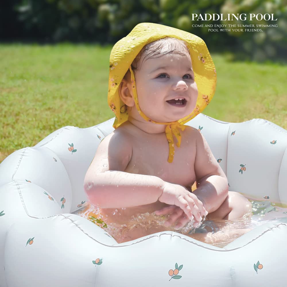 AirSwim Inflatable Baby Pool, Portable Paddling Baby Swimming Pool, Toddlers for Ages 0-3 Years Girls and Boys, Indoor& Outdoor, Garden and Backyard Summer Water Party, 35.4x9.8 in(White)