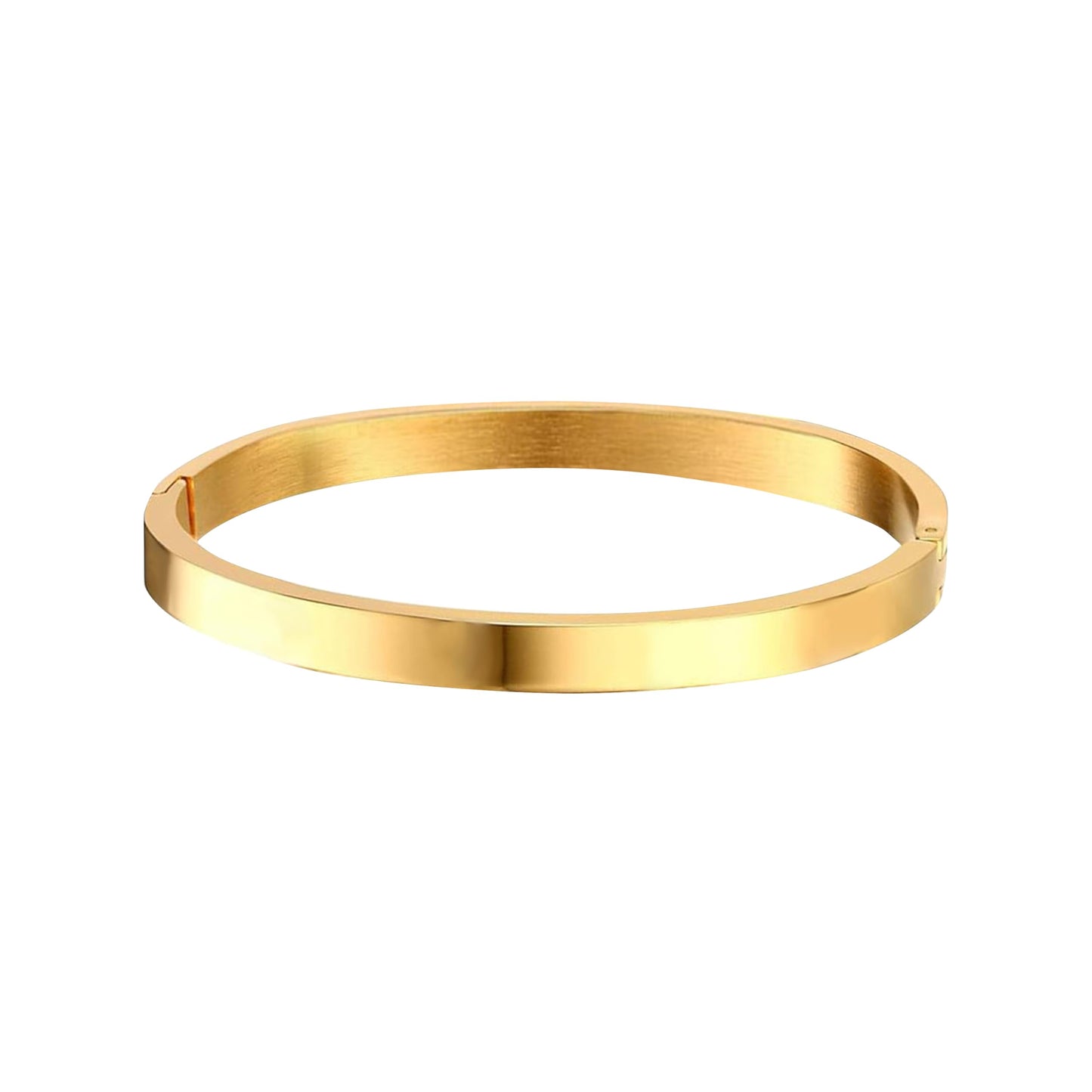 MARYLAX Gold Bangle Bracelets for Women, Trendy Dainty 14K Gold Plated Oval Bangles Bracelet for Women, Stackable Friendship Bracelets Love Bangle Christmas Birthday Gifts
