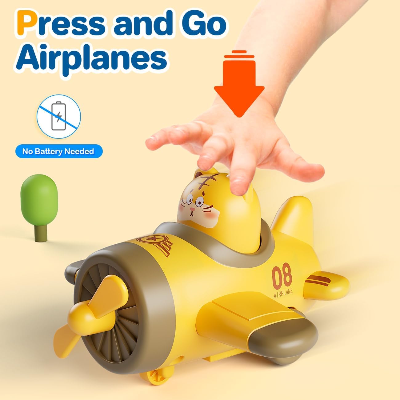 iValea Airplane Toys for Toddlers 1-3: Press and Go Cars Toys for 1 2 Year Old Boy - Christmas Birthday Gifts for 1 2 3 Year Old Boys Girls Toddler Toys Age 1-2